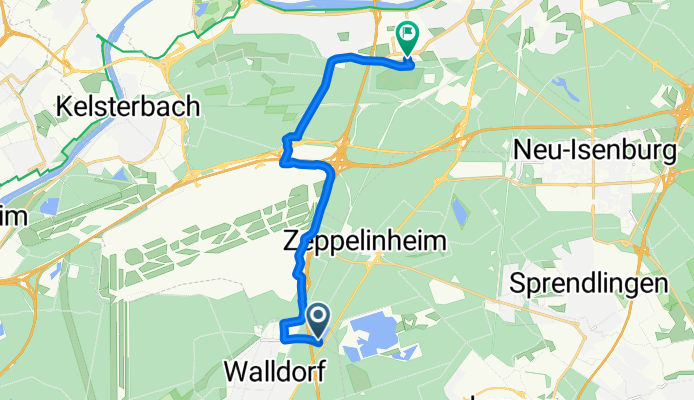 Aschaffenburger Straße, Mörfelden-Walldorf nach Lyoner Straße, Frankfurt am Main