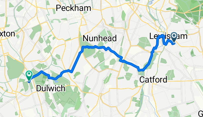 Clarendon Rise, London to Turney Road, London