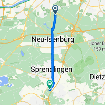 Süd, Frankfurt am Main nach An der Trift, Dreieich