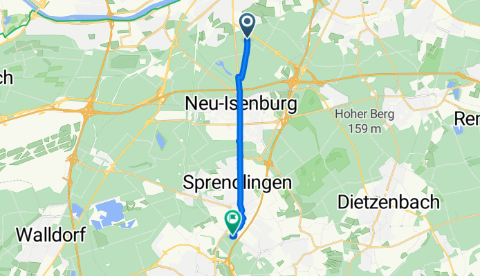 Süd, Frankfurt am Main nach An der Trift, Dreieich