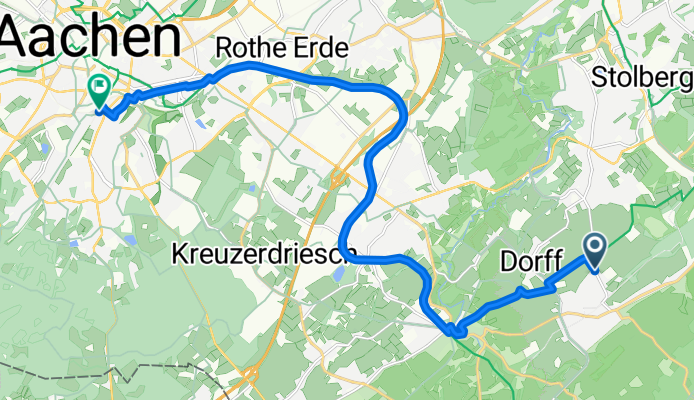 Schützheide, Stolberg (Rheinland) nach Wiesenstraße, Aachen