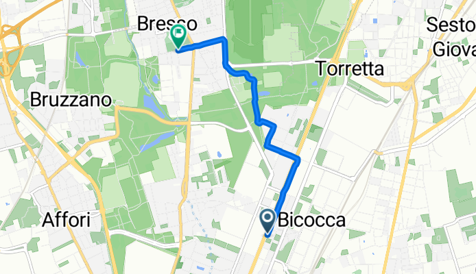 Viale Fulvio Testi, Милан до Via Ludovico Ariosto, Брессо