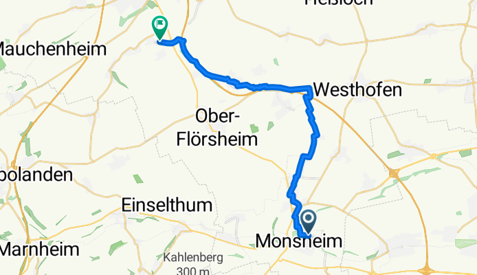 Biengartenstraße nach Am Wöllstein