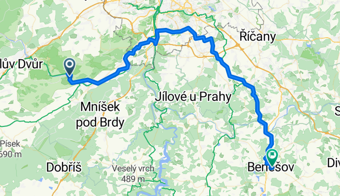 Karlštejn, Karlštejn nach Na Karlově, Benešov