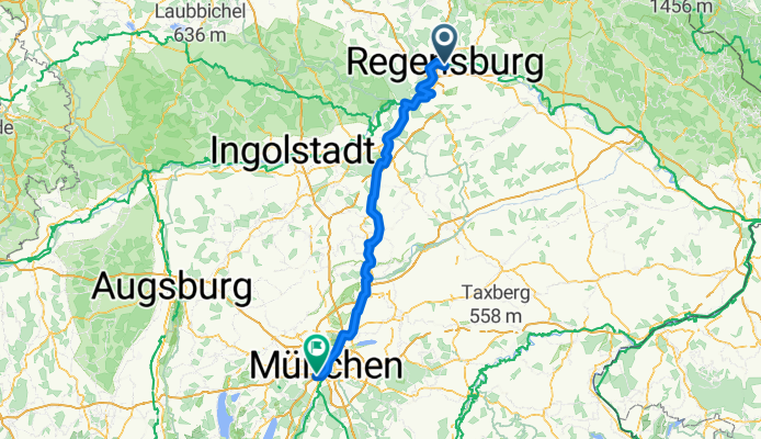 Tändlergasse, Regensburg nach Hansastraße, München