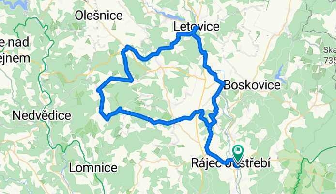 Blanenská, Rájec-Jestřebí do Blanenská, Rájec-Jestřebí