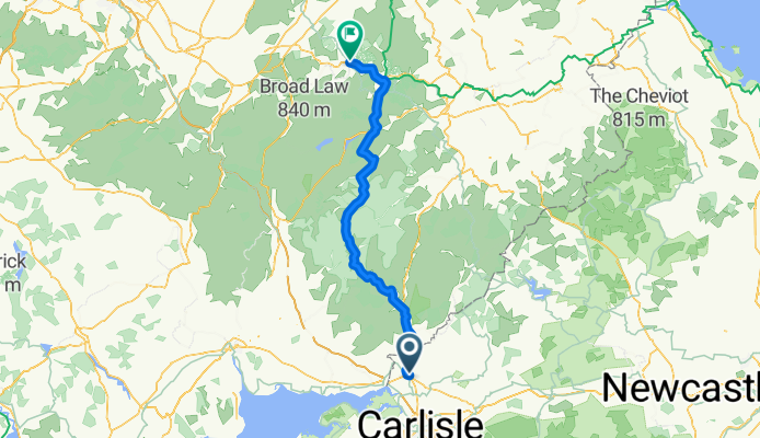 Longtown to Peebles less Road