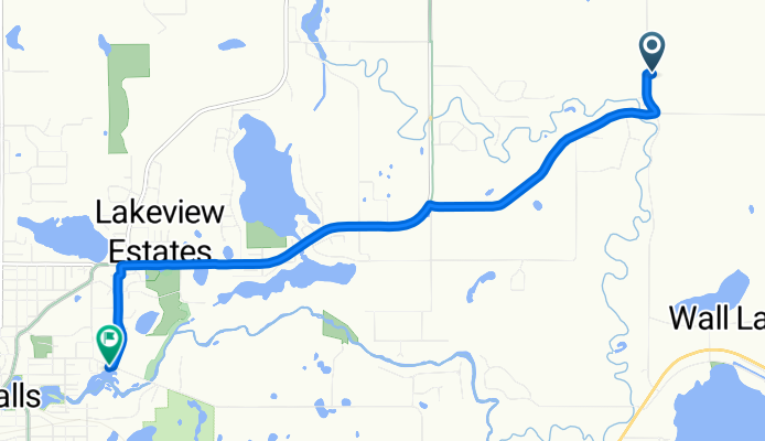 Aurdal River Rd, Fergus Falls to E Mt Faith Ave, Fergus Falls