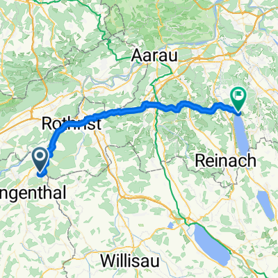 Route zu Badeanstalt Brestenberg