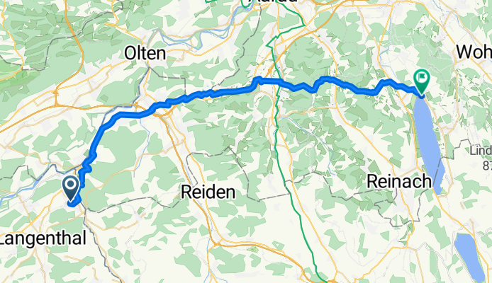 Route zu Badeanstalt Brestenberg