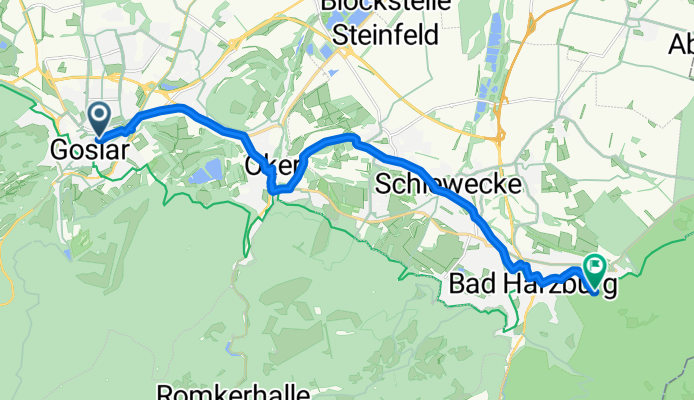 Bäckerstraße, Goslar nach Stübchentalstraße, Bad Harzburg