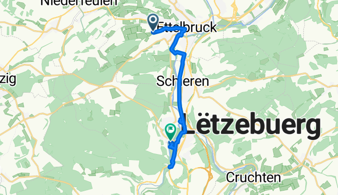 Chemin du Camping, Ettelbruck naar Sentier Pédestre National "Adrien Ries", Colmar-Berg