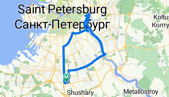 От Дунайский проспект до Пулковское шоссе строение