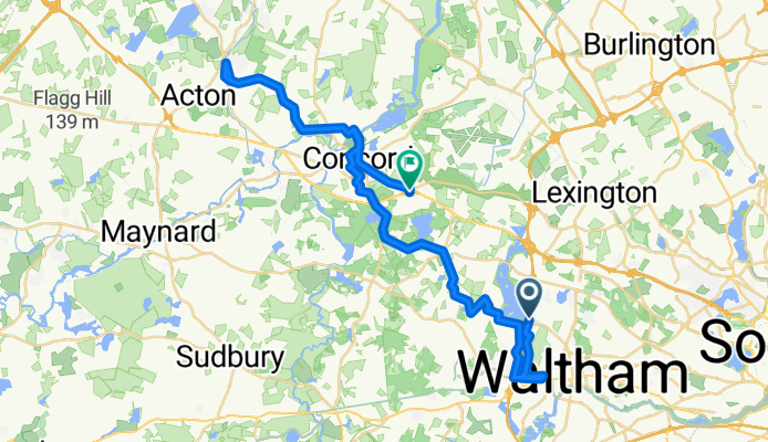 Winter St, Waltham to Concord Tpke, Concord