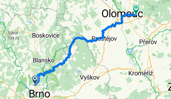From Brno to Velká Bystřice