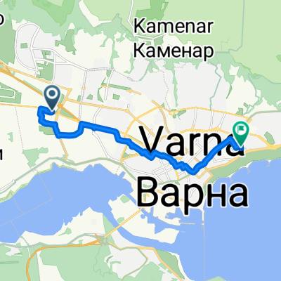 With the bicycle from work to home in Varna