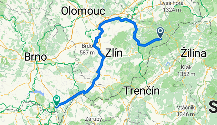 Velké Karlovice do Na Hrůdách