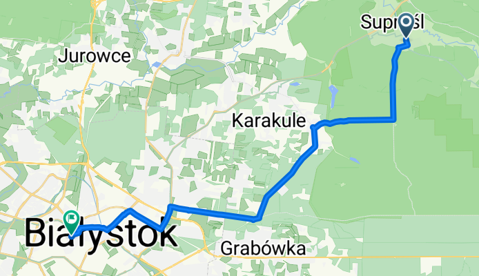 Cieliczańska, Supraśl to Sukienna, Białystok