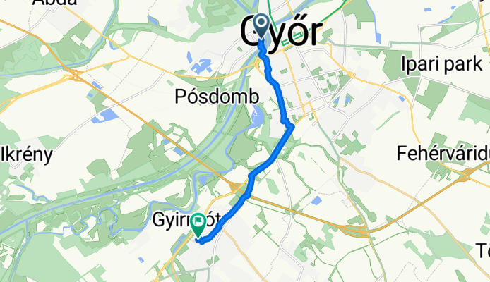 Kossuth Lajos utca, Győr - Halász Ödön utca, Győr