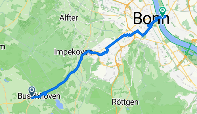 Kurfürstenstraße, Swisttal nach Rheinaustraße, Bonn