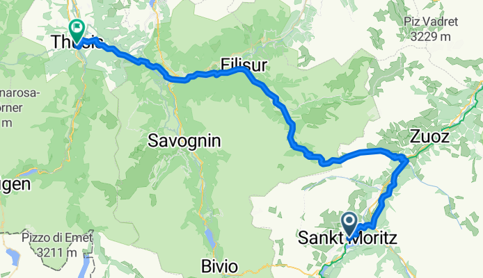 Saint Moritz to Thusis via Albulapass