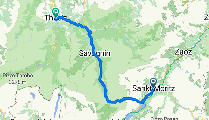Saint Moritz to Thusis via Julierpass