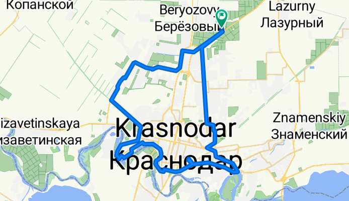 Сиреневая улица, Городской Округ Краснодар до Сиреневая улица, Городской Округ Краснодар