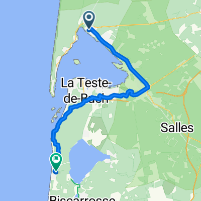 Place de l'Église, Arès to Eurovélo 1 - Atlantique Coast Route, Biscarrosse