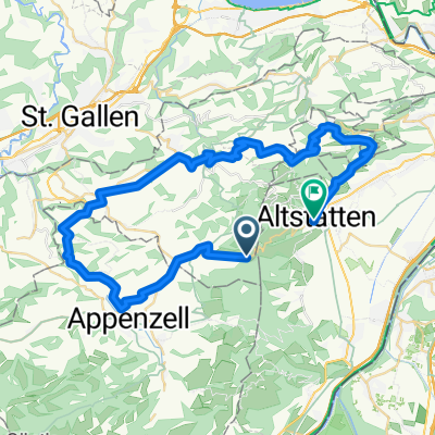 CH SG/AI/AR Altstätten-Stoss (mit Zug)-Gais-Appenzell-Stein-St.Anton-Oberegg-Altstätten (750Hm)