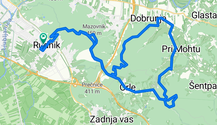 Jurčkova cesta, Ljubljana to Jurčkova cesta, Ljubljana