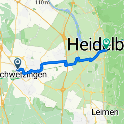 Luisenstraße, Schwetzingen nach Weststadt, Heidelberg