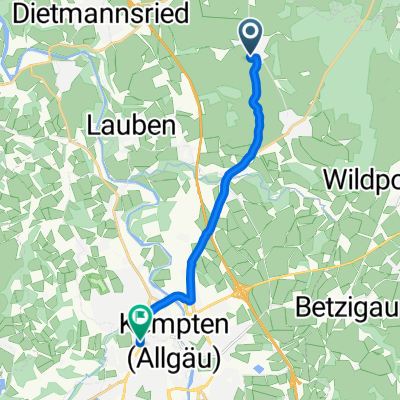 Bgm-Zimmer-Straße, Haldenwang nach Adenauerring, Kempten (Allgäu)