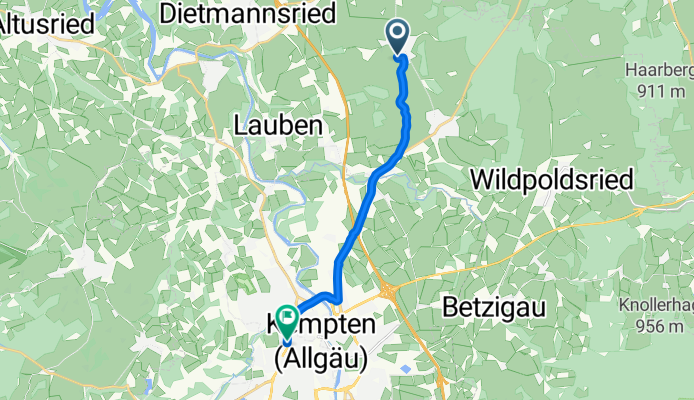Bgm-Zimmer-Straße, Haldenwang nach Adenauerring, Kempten (Allgäu)