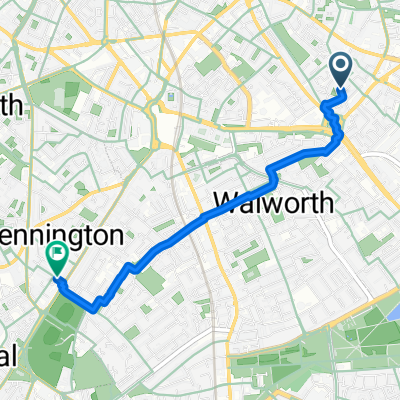 Prioress Street, London to Milverton Street, London