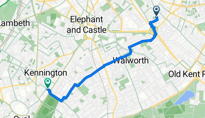 Prioress Street, London to Milverton Street, London