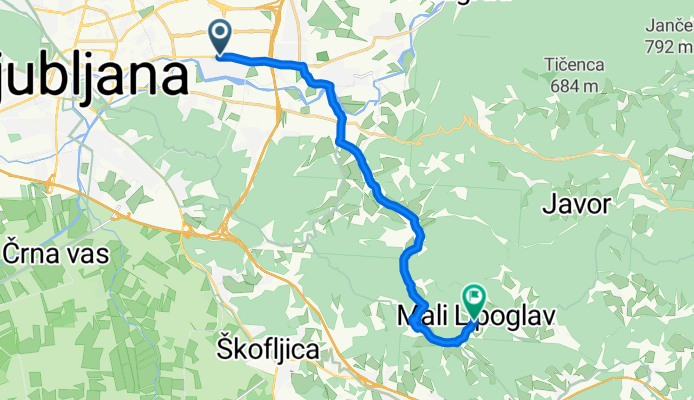 Ulica Molniške čete to Mali Lipoglav