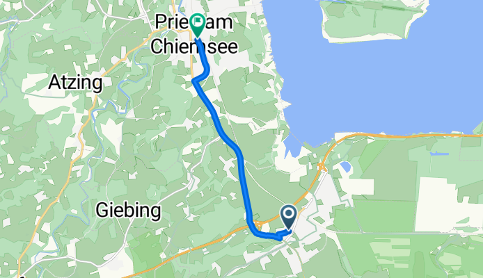 Chiemseestraße, Bernau am Chiemsee nach Rathausplatz, Prien am Chiemsee