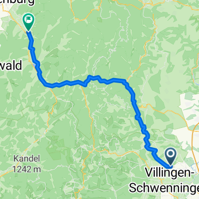 Weilersbach über Königsfeld WaldauWaldWeg nach Gengenbach auf Kinzigdamm