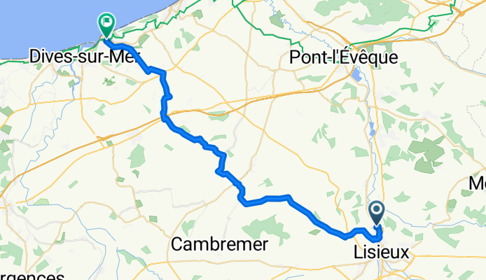 Rue de la Vallée, Lisieux to Houlgate