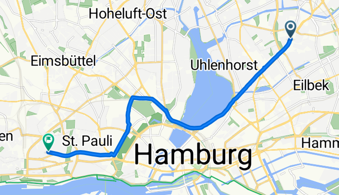 Hamburger Straße, Hamburg to Große Bergstraße, Hamburg