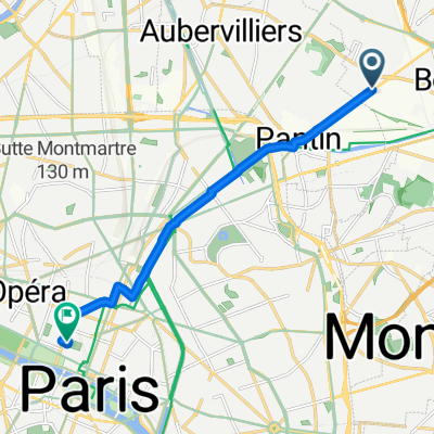 De Avenue Henri Barbusse 36, Bobigny à Allée Baltard 1, Paris