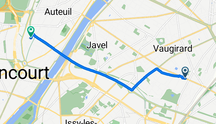 Rue de Vouillé, Paris à Rue du Général Delestraint, Paris