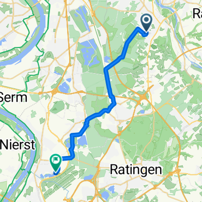 Erlenweg 71, Mülheim an der Ruhr nach Edmund-Bertrams-Straße, Düsseldorf