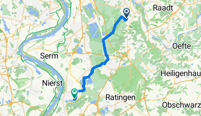 Erlenweg 71, Mülheim an der Ruhr nach Edmund-Bertrams-Straße, Düsseldorf