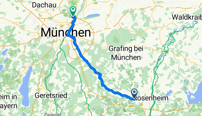 Route nach München