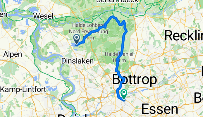 Hünxe nach Am Froschenteich, Oberhausen