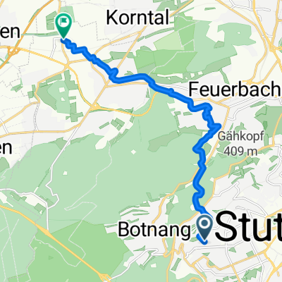 Scheffelstraße, Stuttgart nach Motorstraße, Stuttgart