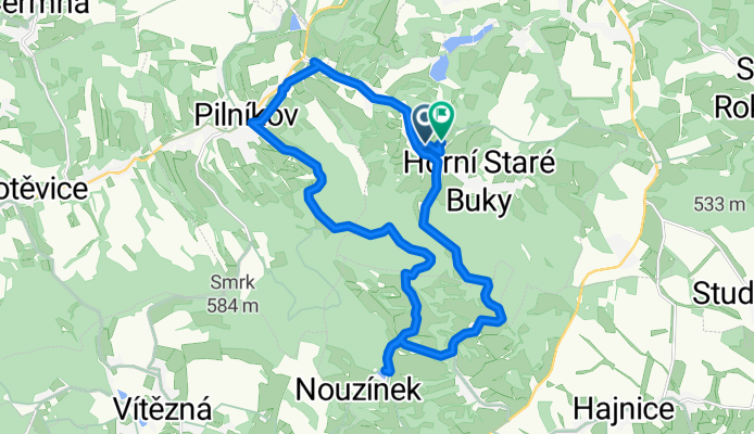 Prostřední Staré Buky, Staré Buky do Prostřední Staré Buky, Staré Buky