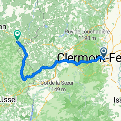 Rue Philippe Marcombes, Clermont-Ferrand à Le Bourg, Saint-Oradoux-près-Crocq