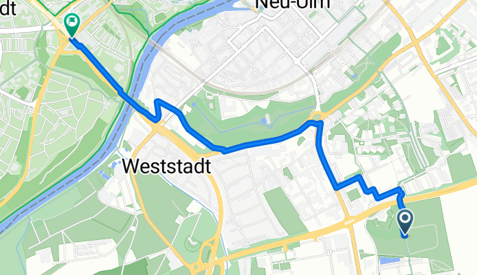 John-F-Kennedy-Straße, Neu-Ulm nach Neue Straße, Ulm